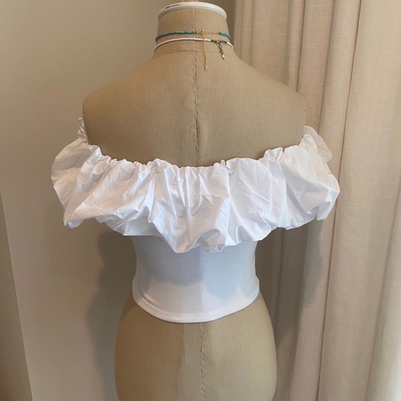 NWT Zara off the shoulder top white small - Picture 6 of 6